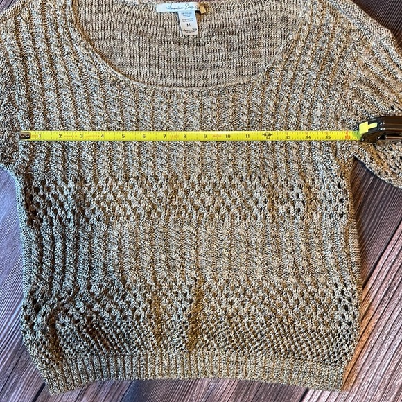 Gold Shimmery Crochet Sweater - Picture 9 of 9